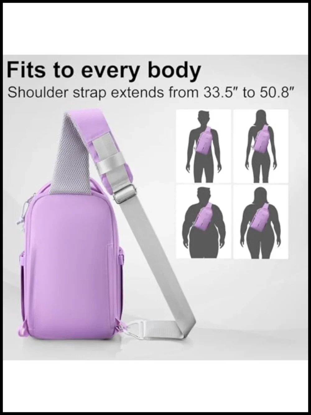 Expandable Crossbody Sling Bag, Lightweight Travel Daypack for 11in Tablet,